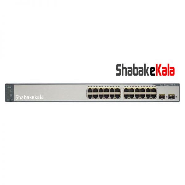 سوئیچ شبکه سیسکو 24 پورت WS-C3750G-24PS-S - شبکه کالا - shabakekala.com