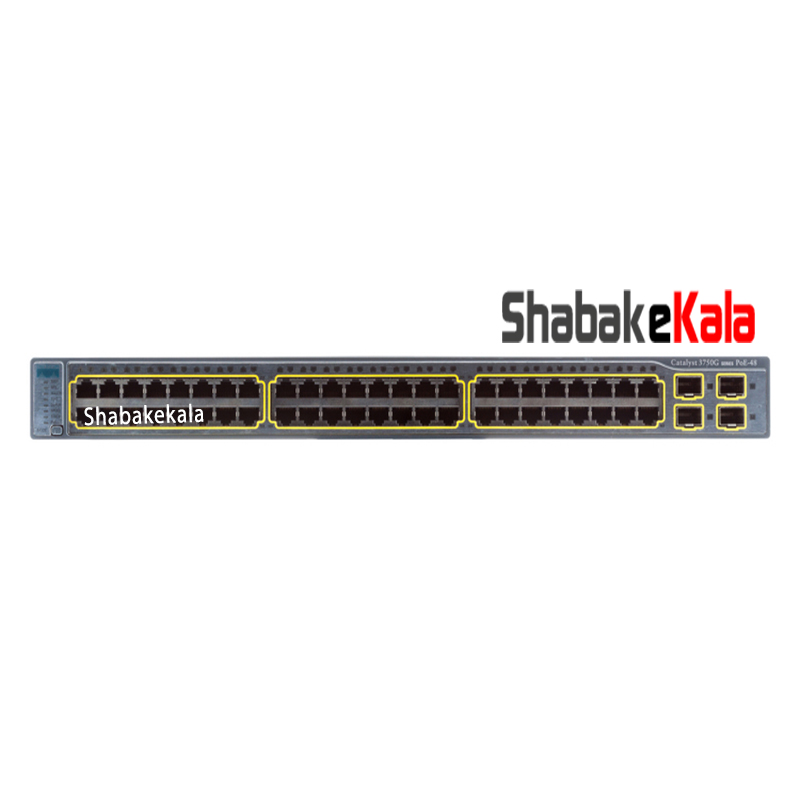 سوئیچ شبکه سیسکو 48 پورت WS-C3750G-48PS-S - شبکه کالا - shabakekala.com