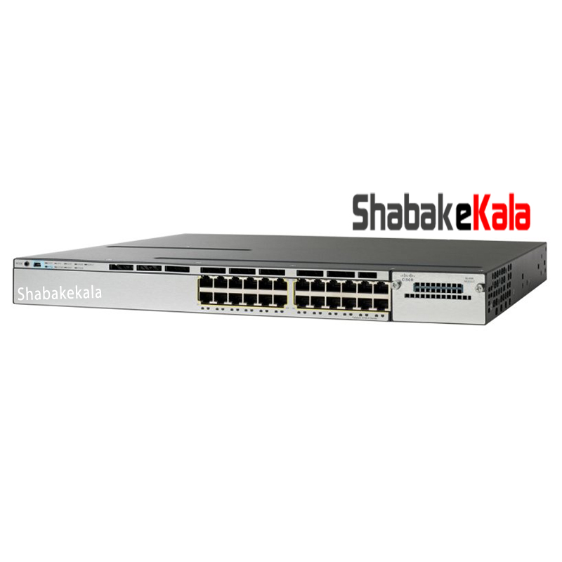 سوئیچ شبکه سیسکو 24 پورت WS-C3750X-24P-S - شبکه کالا - shabakekala.com