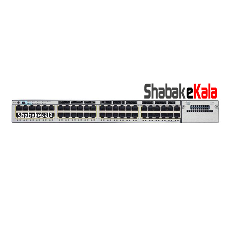 سوئیچ شبکه سیسکو 48 پورت WS-C3750X-48PF-S - شبکه کالا - shabakekala.com