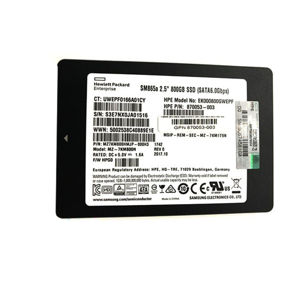 حافظه اس اس دی سرور اچ پی 800GB 6G SATA 870053-003 - شبکه کالا